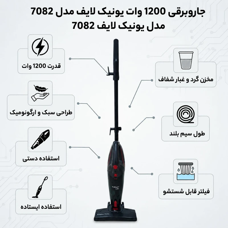 جارو برقی عصایی یونیک مدل UL7082